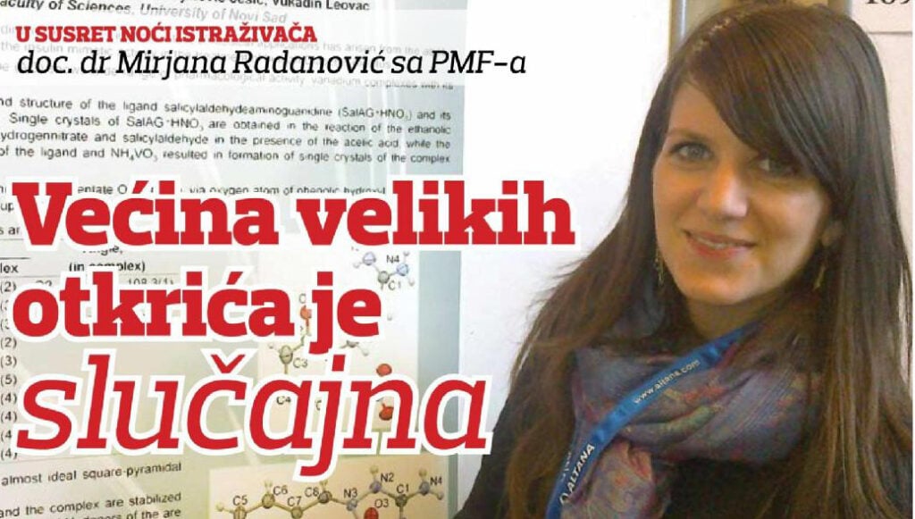 Vecina velikih otkrica je slucajna doc. dr Mirjana Radanovic sa PMF a Noć Istraživača